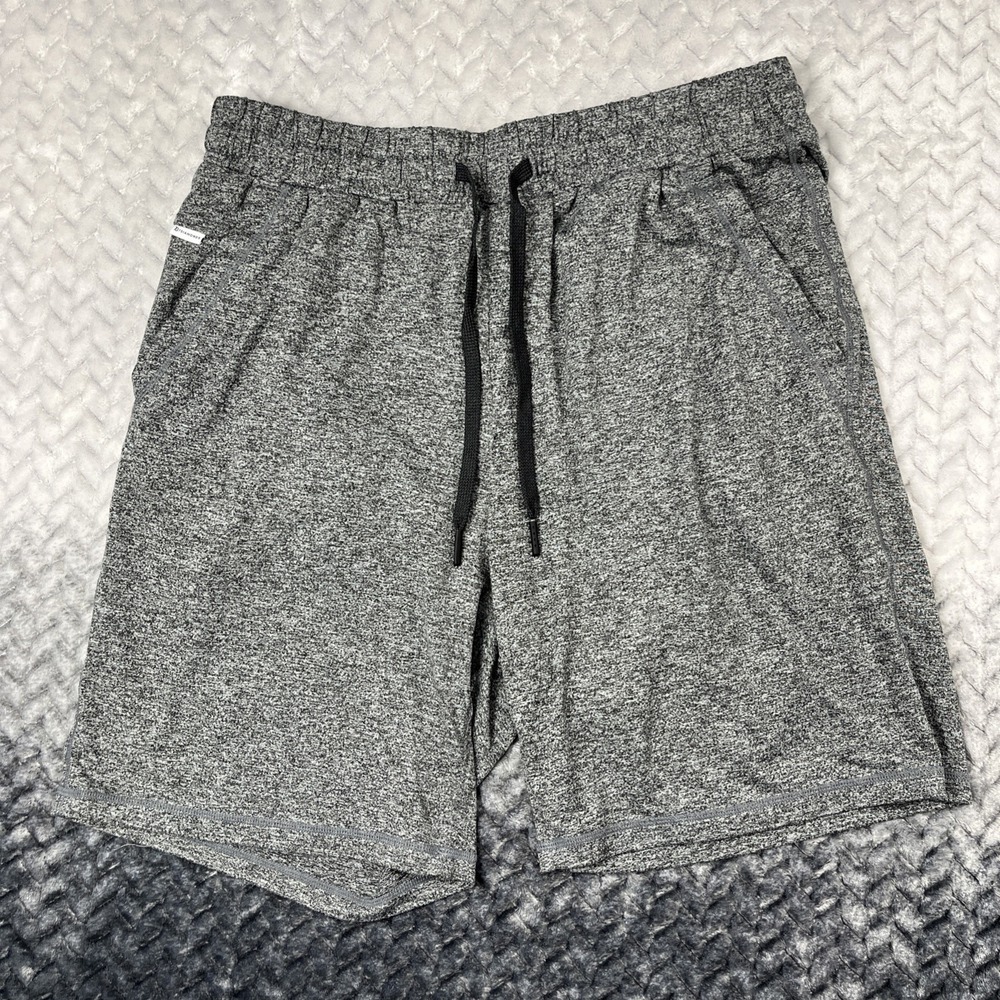 7 Diamonds Shorts Mens L Gray Drawstring Core Performance Stretch Fleece Jogger